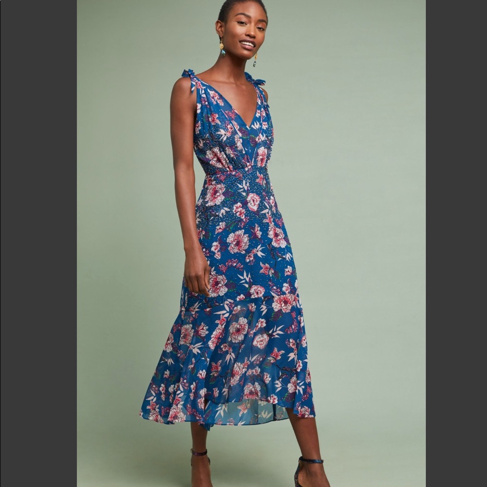 🆕NWT *RARE* Ranna Gill beaded floral midi dress